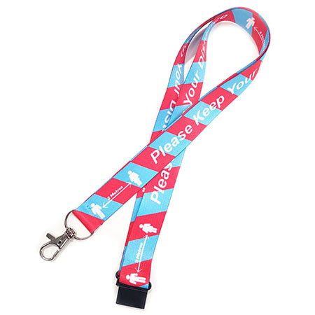 Social Distance Blue and Pink Lanyard