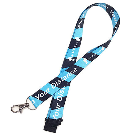 Social Distance Blue and Black Lanyard